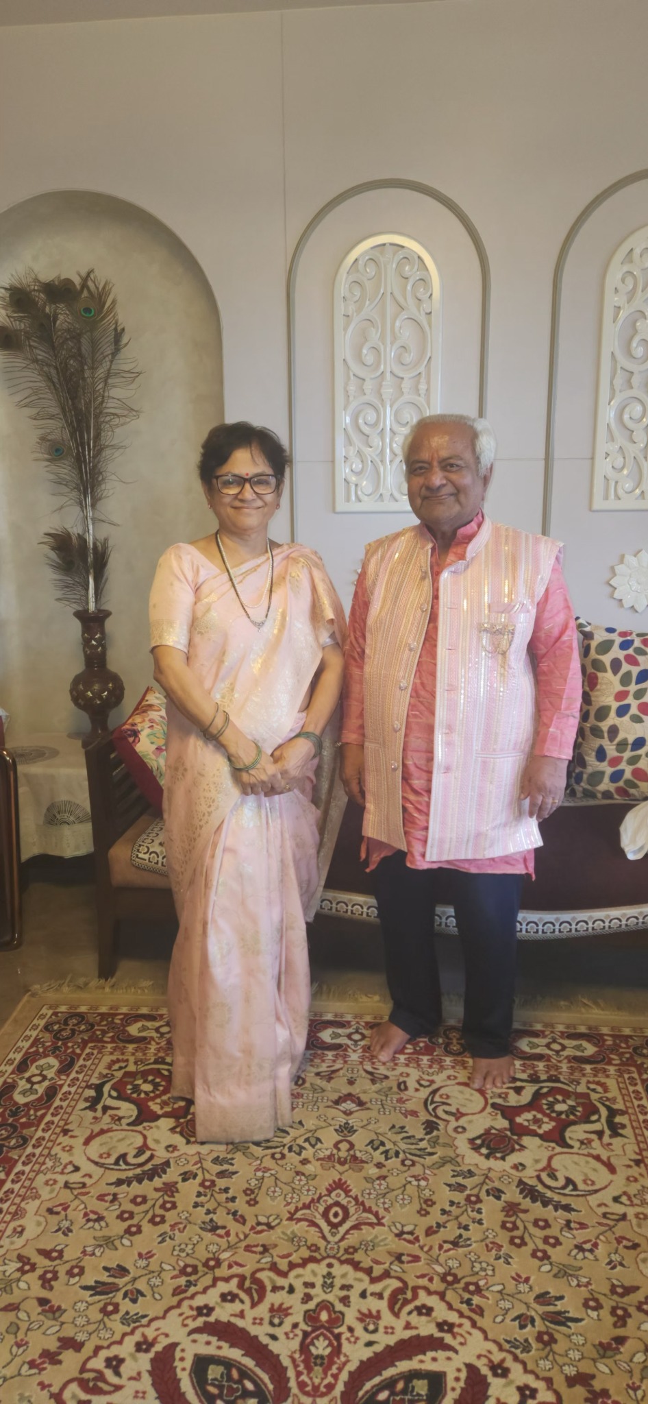 A couple together in traditional attire